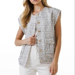Endless Rose Oversized Tweed Vest